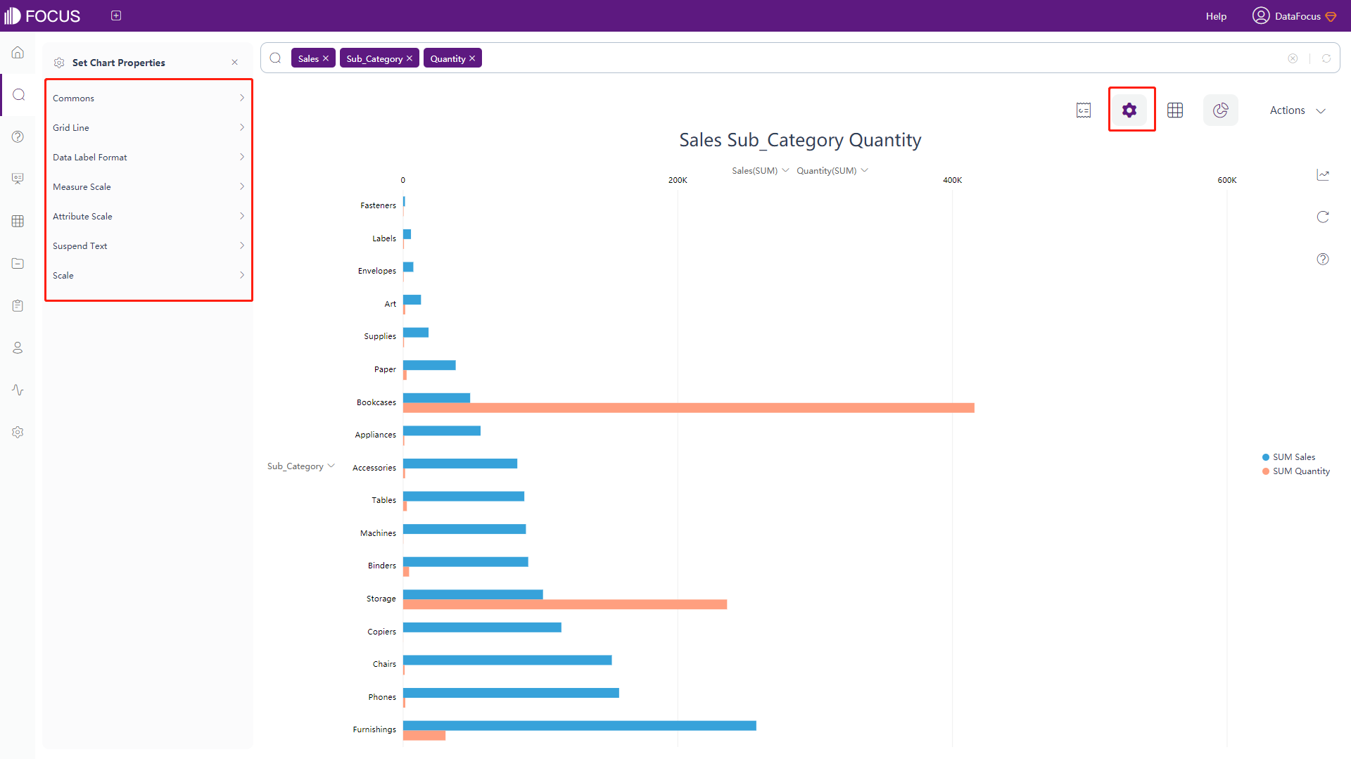 Figure 3-4-33 Horizontal bar chart configuration